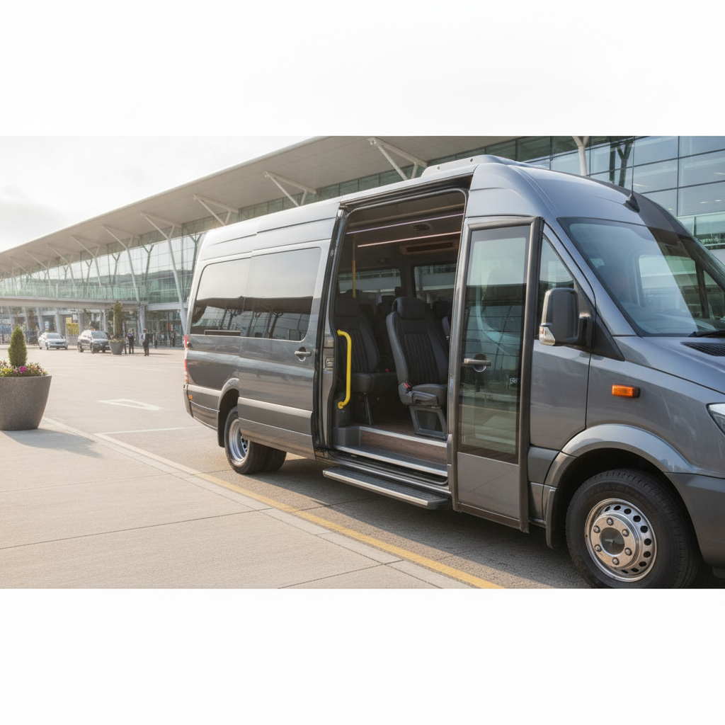 Group Types We Serve | Birmingham — executive minibus meeting a group at Birmingham Airport